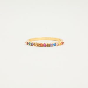 Ring with and Zirconia in 18K Gold size 6 | Vintage Solid Gold