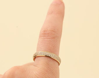 Ring with and glass in 9K Gold size 6 | Real Genuine Gold | Minimalistic Gold Jewelry | Scandinavian Jewelry