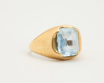 Ring with and synthetic spinel in 14K Gold size 7 | Real Genuine