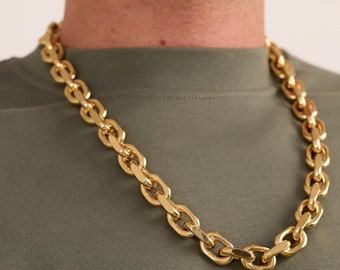 BNH Anchor chain Necklace in 14K Gold, 24.41 inches | Solid Gold | Quality Fine Estate Jewelry | Nordic Jewelry