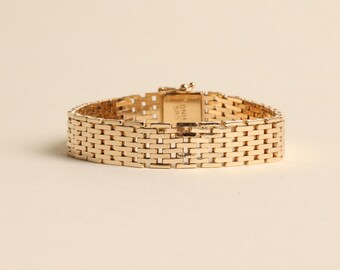 Brick Bracelet in 14K Gold, 5.51 inches | Solid Gold | Premium Real Gold Estate | Danish Jewelry