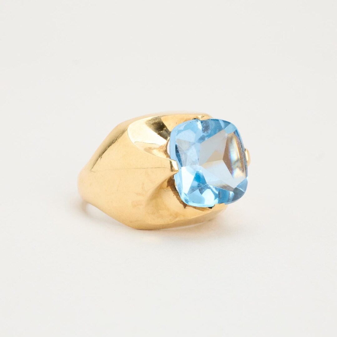 Anello Regolabile Oro Giallo 10kt Con Zircone Rotondo - Gioiello Firmato Ice Carats USA