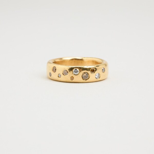 Ring with diamond (0.18 ct) in 18K Gold size 6 | Real Genuine Gold | Premium Real Gold Estate | Scandinavian Jewelry