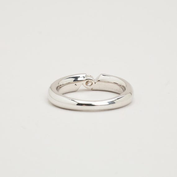 Split Shank Diamond Engagement Ring, Pavé 18K Whi… - image 4