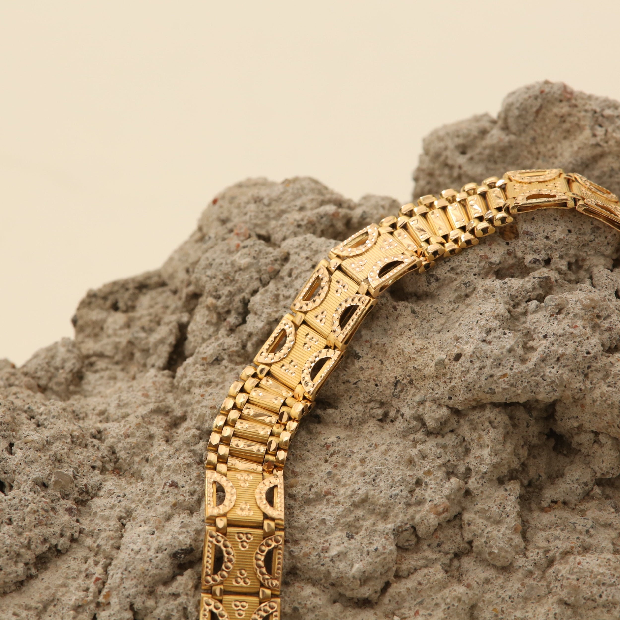 Bracelet élastique femme Tsar en argent doré