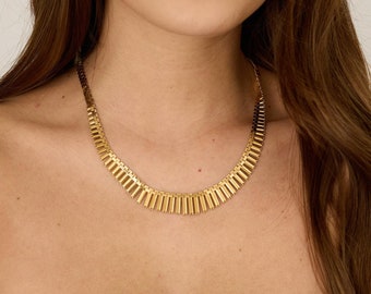 Brick Necklace in 18K Gold, 17.72 inches | Real Genuine Gold | Fine Jewelry | Nordic Jewelry