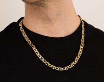 Mariner link Necklace in 14K Gold, 23.23 inches | Solid Gold | Premium Real Gold Estate | Scandinavian Jewelry