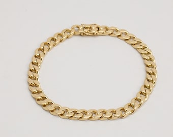 Curb Bracelet in 14K Gold, 7.09 inches | Vintage Solid Gold | Fine Jewelry | Nordic Jewelry