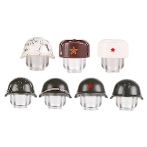 10pcs WWII Military Army Helmet Hat Mini Weapons Building Blocks Fits Figures 