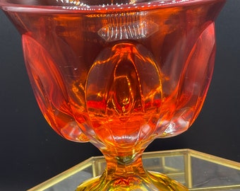 Vintage Amberina, Indiana Glass Compote, Pedestal, Bowl