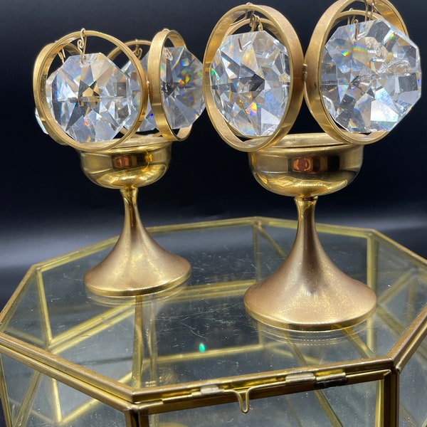 Tea Light Crystal Candle Holder Etsy