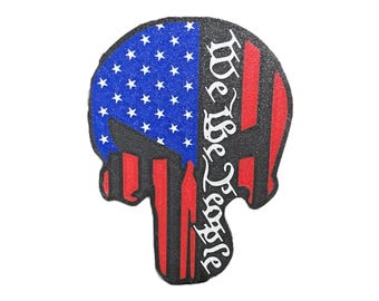 3D Printed Patriotic Skull Trailer Hitch Cover – American Flag “We the People”