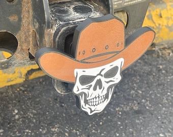 3D Printed Cowboy Skull Trailer Hitch Cover – Western Style