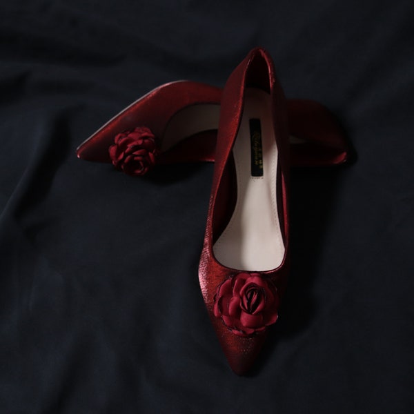 Blood Red High Heels Marie Antoinette Rococo Baroque Bridal High Heels Paris Wedding Shoes