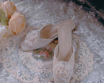 Cream Heels Muller Marie Antoinette Shoes Paris Wedding Shoes Bridal Heels Rococo Baroque Clothing