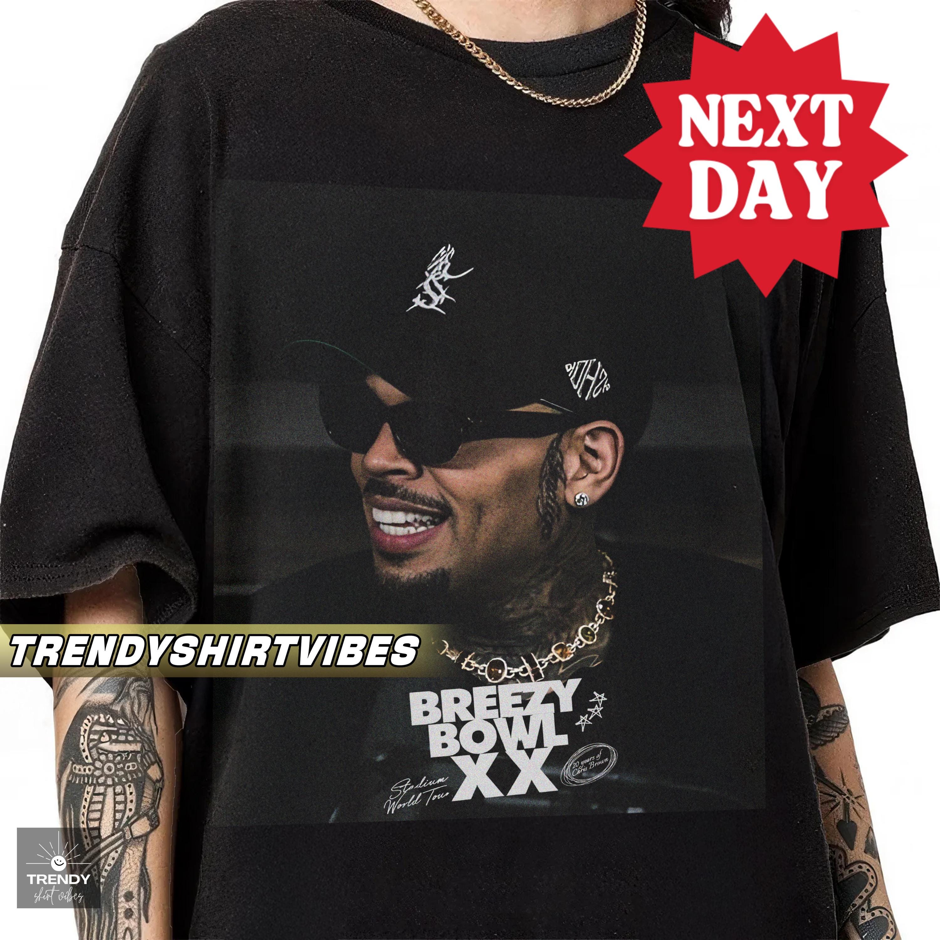 Chris Brown Breezy Bowl XX Tour Shirt, 2025 Concert Graphic Tee, Music Tour Shirt, CB Fan Gift, Retro Breezy Shirt, Chris Brown Merch