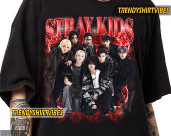 Stray Kids OT8 Kpop Shirt, 2025 Tour Concert Tee, SKZ Dominate Merch, Stray Kids Ate Album Top, Kpop Idol Fan Gift, SKZ Bootleg Style Shirt