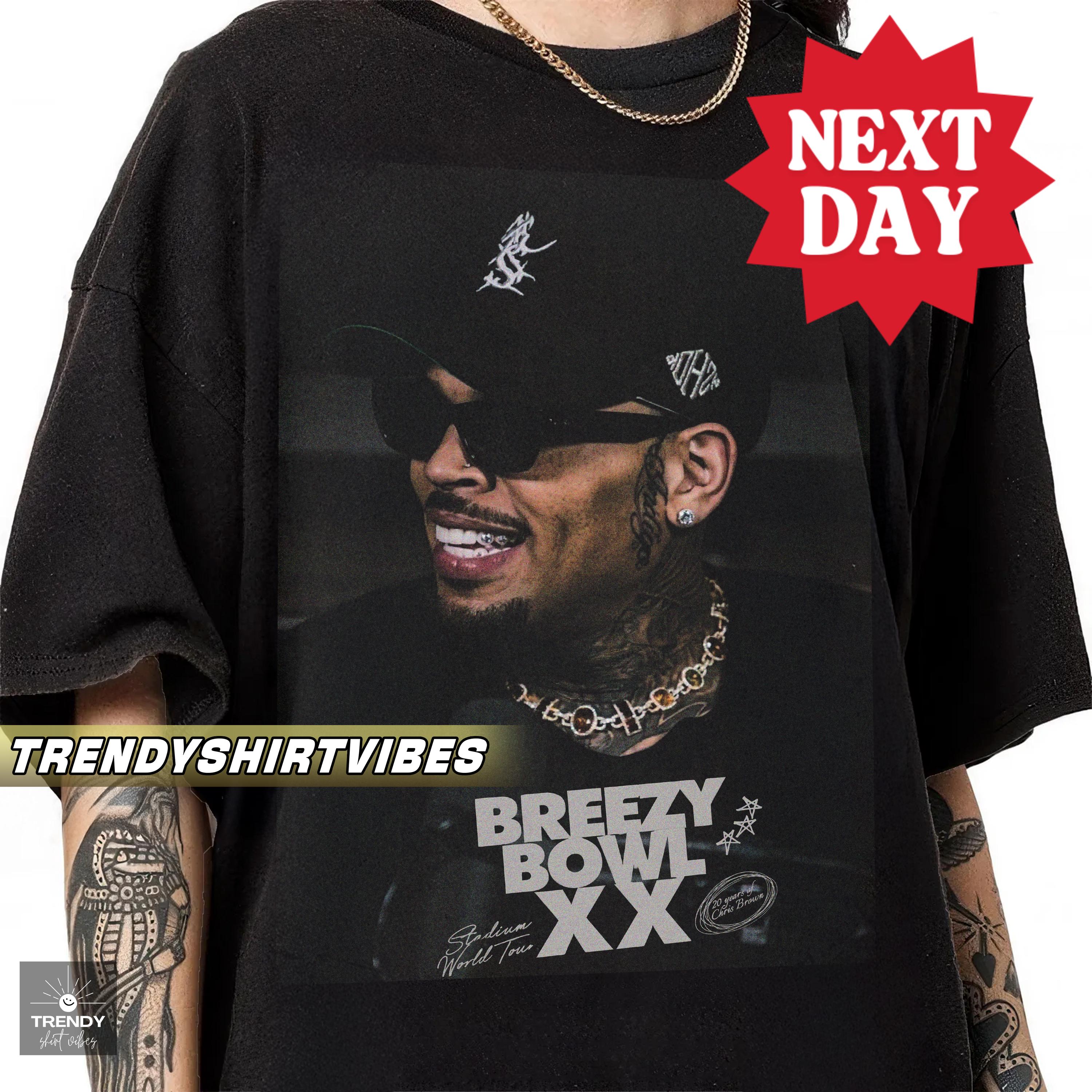 Chris Brown Breezy Bowl XX Tour Shirt, 2025 Concert Graphic Tee, Music Tour Shirt, CB Fan Gift, Retro Breezy Shirt, Chris Brown Merch