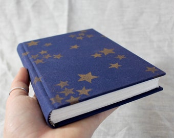 Celestial clothbound sketchbook, hand bound book, bookbinding
