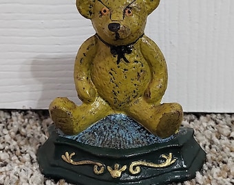 Cast Iron Grumpy Teddy Bear Door Stop