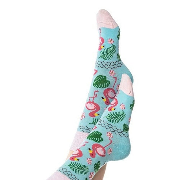 Stocking Stuffers - PINK FLAMINGO funky exclusive crazy socks  - Pride fun socks - patterned socks - socks for everyone - exclusive socks