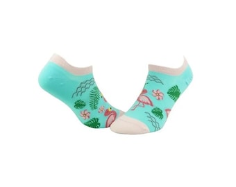 Stocking Stuffers - PINK FLAMINGO Low-Cut funky socksexclusive crazy socks  - Pride fun socks - patterned socks - socks for everyone - socks