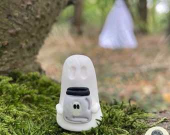 ADOPT A GHOST: handgemaakte kleine geest met een klein spookje in een pot
