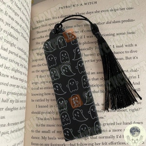 GHOST BOOKMARK | ghost print polymer clay book mark | Handmade to order | spooky bookmark | book gift | reading gift | ghost gift | ghost