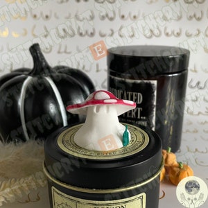 ADOPT A GHOST: Handmade little mushroom ghostie with grass sprouts