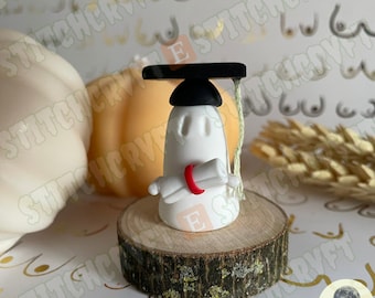 ADOPT A GHOST: Handmade little graduation ghostie with cap and diploma