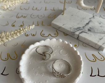 TRINKET TRAY: Handmade celestial textured jewellery dish