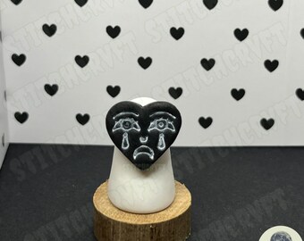 ADOPT A GHOST: Handmade little ghostie with crying heart mask