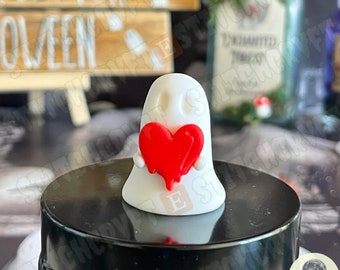 ADOPT A GHOST | Polymer clay ghost figure with melting heart  | Handmade to order | Ghost aesthetic | Ghost figurine | Ghost gift |Pet ghost