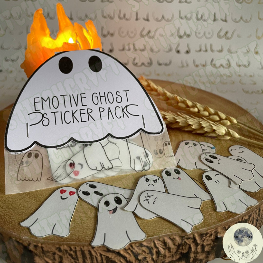 GHOST EMOTIVE STICKER Ghost Stickers Tiny Ghosts Spooky Stickers Spooky ...
