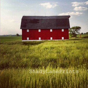 Red Barn Landscape Painting - Instant Digital Download