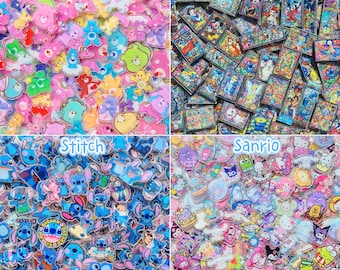 12pc Acrylic Planar Charm DIY accessories (Sanrio/Care bear/Bluey/Pokemon/Kirby/LOL/Naruto/Haikyuu/Jujutsu/Mario/Snoopy/Stitch/Disney/Kpop