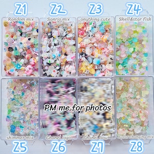 1 Value Pack of mix nail charms include different shapes, rose flowers, sequins, clay, rhinestones, gemstone, delicate mini charms for craft