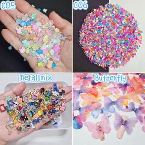 1pack Luxury nail charms: metal, K9 glass, Mocha glass nail charms for nail art and diy craft, fancy beads, jewelry making, decoden charms
