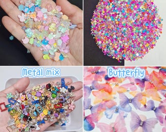 1pack Luxury nail charms: metal, K9 glass, Mocha glass nail charms for nail art and diy craft, fancy beads, jewelry making, decoden charms