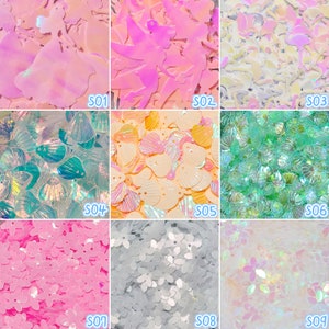 10 g/pak multifunctionele polymeerklei en pailletten - glitterdecor voor doe-het-zelfprojecten, beker, slijm en kleivuller, make-up, plakboekvoorraad
