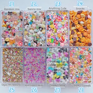 1 Value Pack of mix nail charms include different shapes, rose flowers, sequins, clay, rhinestones, gemstone, delicate mini charms for craft