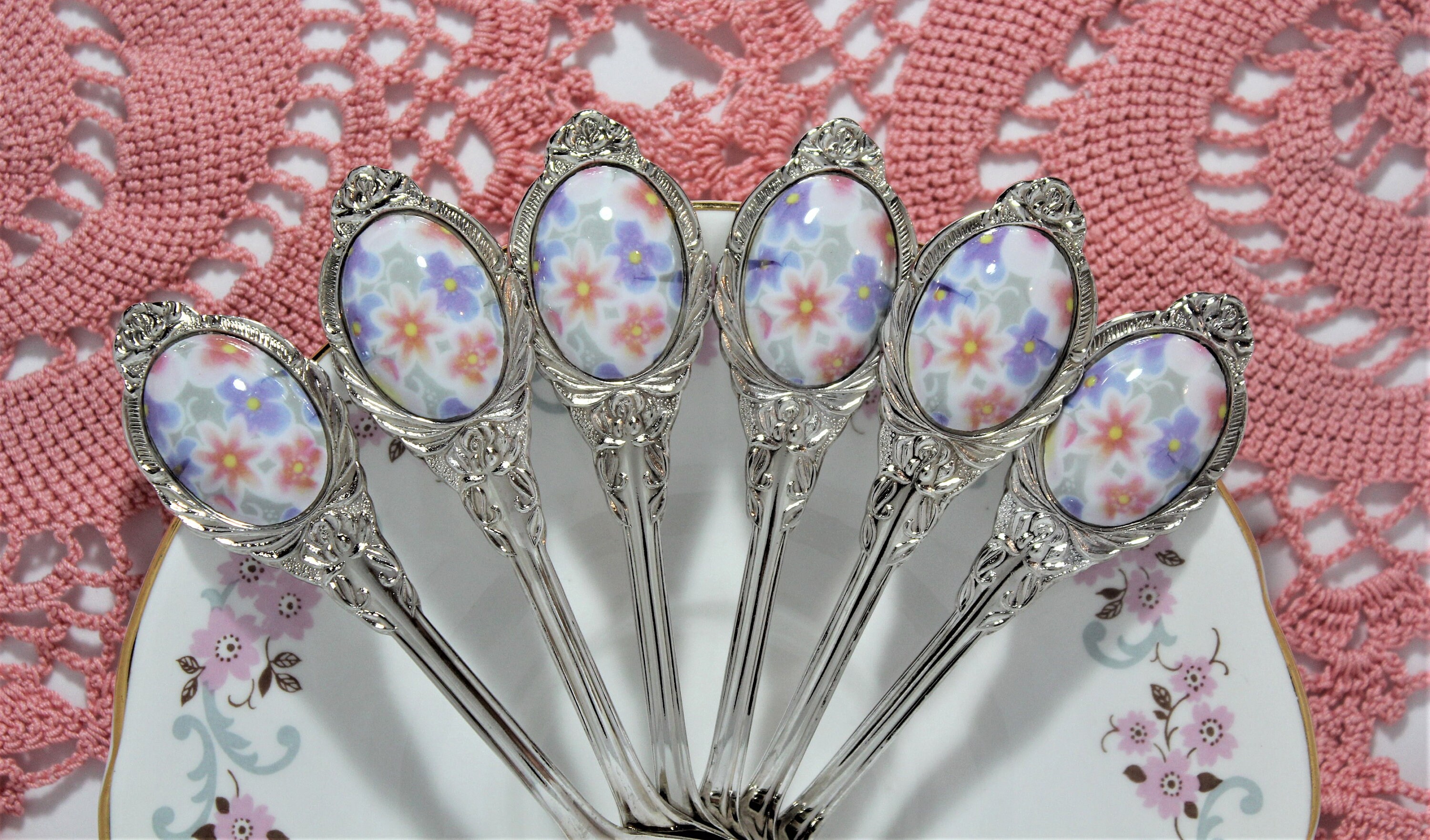 Vintage Stainless Steel Floral Spoons X 6 - Etsy
