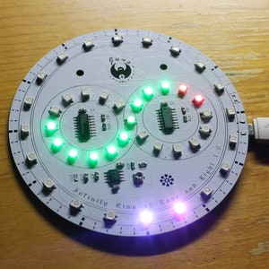 Juno IRLL 1.0 DIY Soldering Kit for Beginners - 43 Dual-Color Infinity Ring LED Chaser w/ NE555 & CD4017 Surface Mount Components Bild 2