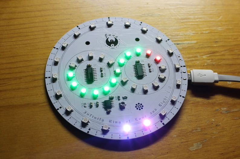 Juno IRLL 1.0 DIY Soldering Kit for Beginners - 43 Dual-Color Infinity Ring LED Chaser w/ NE555 & CD4017 Surface Mount Components Bild 2