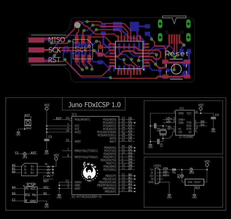 FDxICSP AVR Programmer Kit: DIY Electronics, World's Fastest SPI custom AVR910 AVR109 Firmware image 8