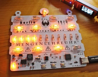 Juno Mengenlehreuhr Berlin Clock: A 24 Neon Gas Lamp RTC High Voltage Retro Art - Maker's DIY Electronics Kit