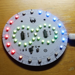 Juno IRLL V1 Infinity Led Love Chaser DIY Soldering SMT Project Kit - 43 Dual-Color w/ NE555 Timer & CD4017 Counter - Advanced Electronics