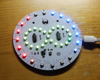 Juno IRLL 1.0 DIY Soldering Kit for Beginners - 43 Dual-Color Infinity Ring LED Chaser w/ NE555 & CD4017 Surface Mount Components