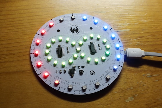 Juno IRLL 1.0 DIY Soldering Kit for Beginners - 43 Dual-Color Infinity Ring LED Chaser w/ NE555 & CD4017 Surface Mount Components