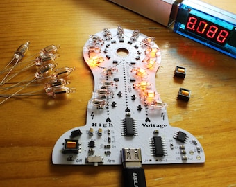 Juno Love-Tower DIY Soldering Kit - 17 High Voltage Neon Lamp as an Infinity Hourglass Powered by NE555 CD4017 and Flyback Transformer